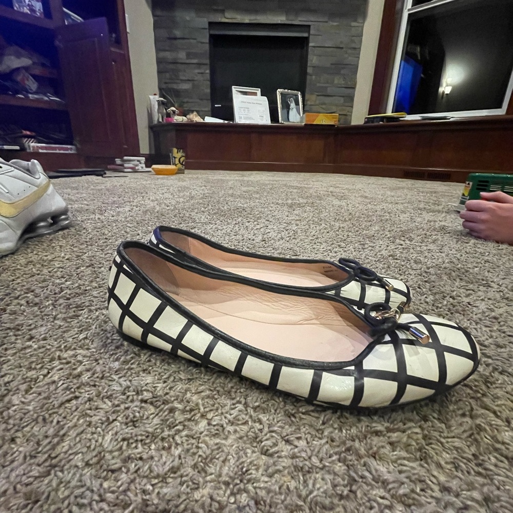 Kate Spade Black and White Checkered Flats
